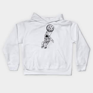 Astronaut landing With Moon Kids Hoodie